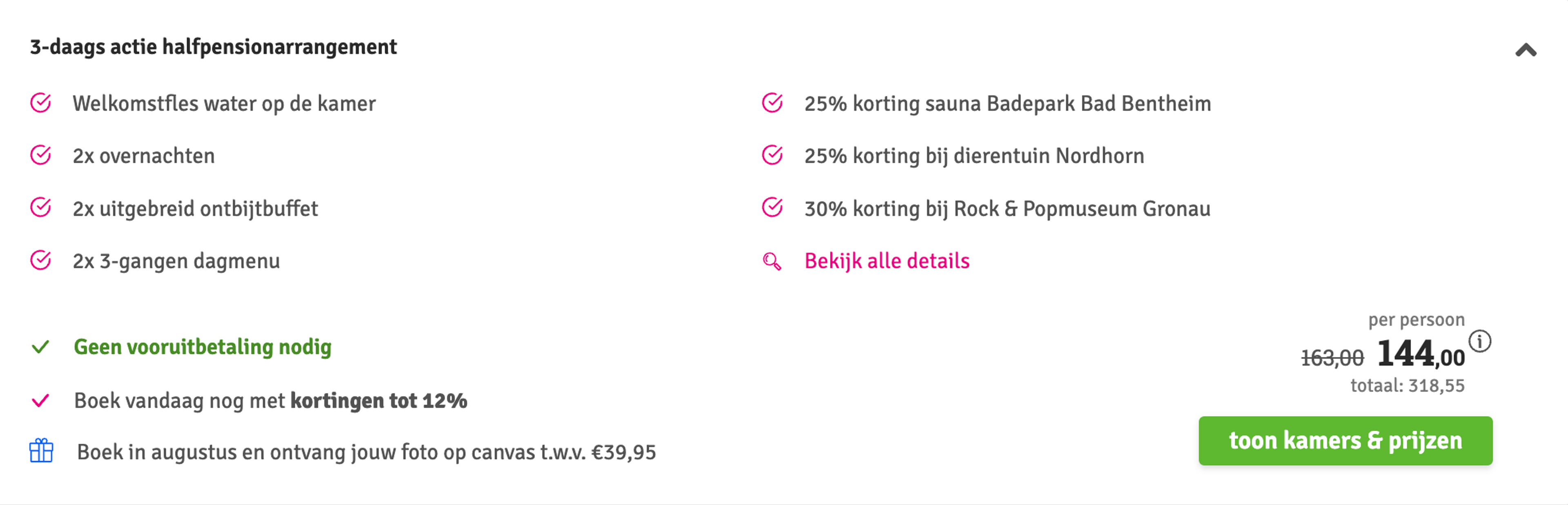 Boekingsvoorbeeld