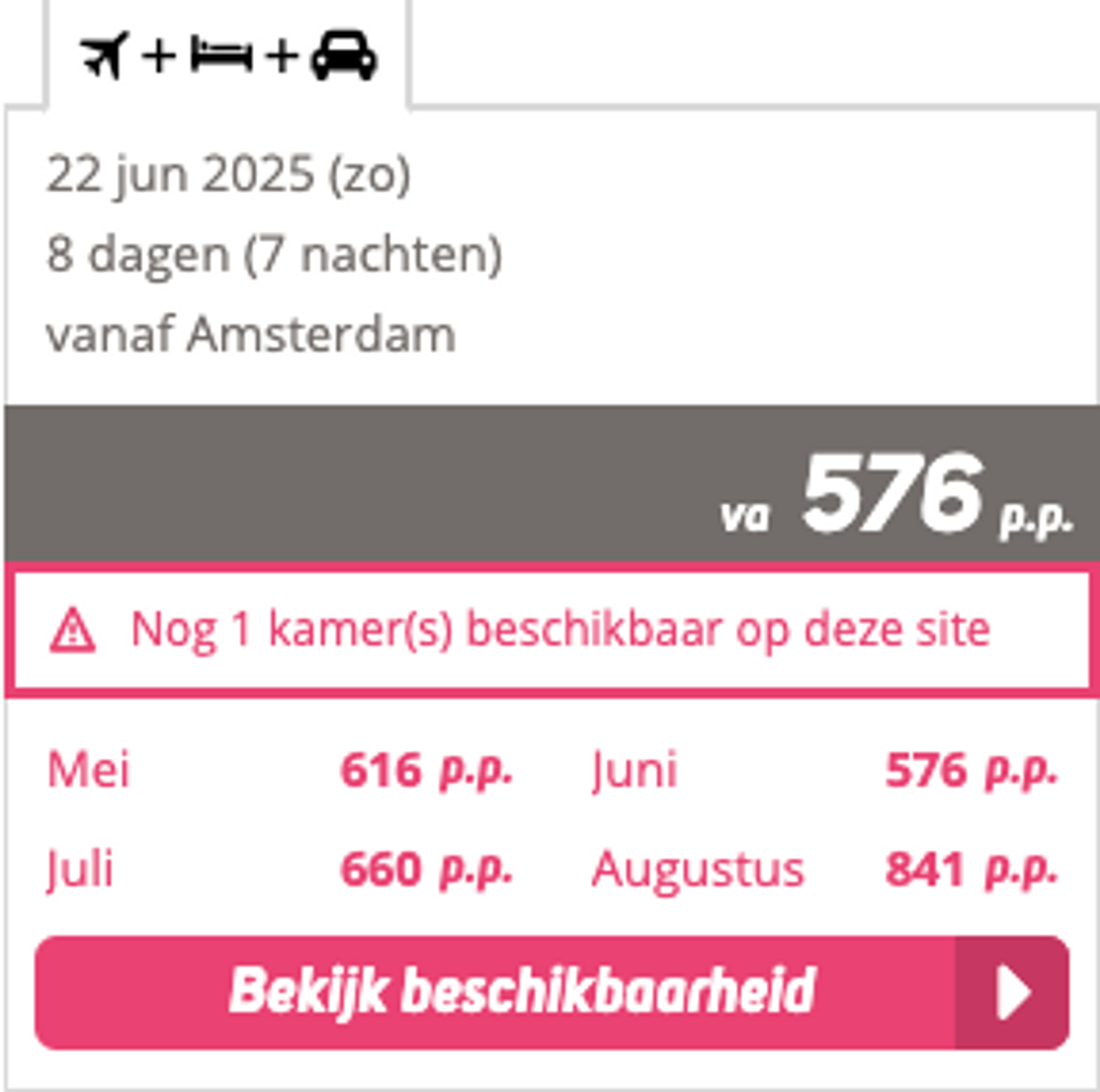 Boekingsvoorbeeld