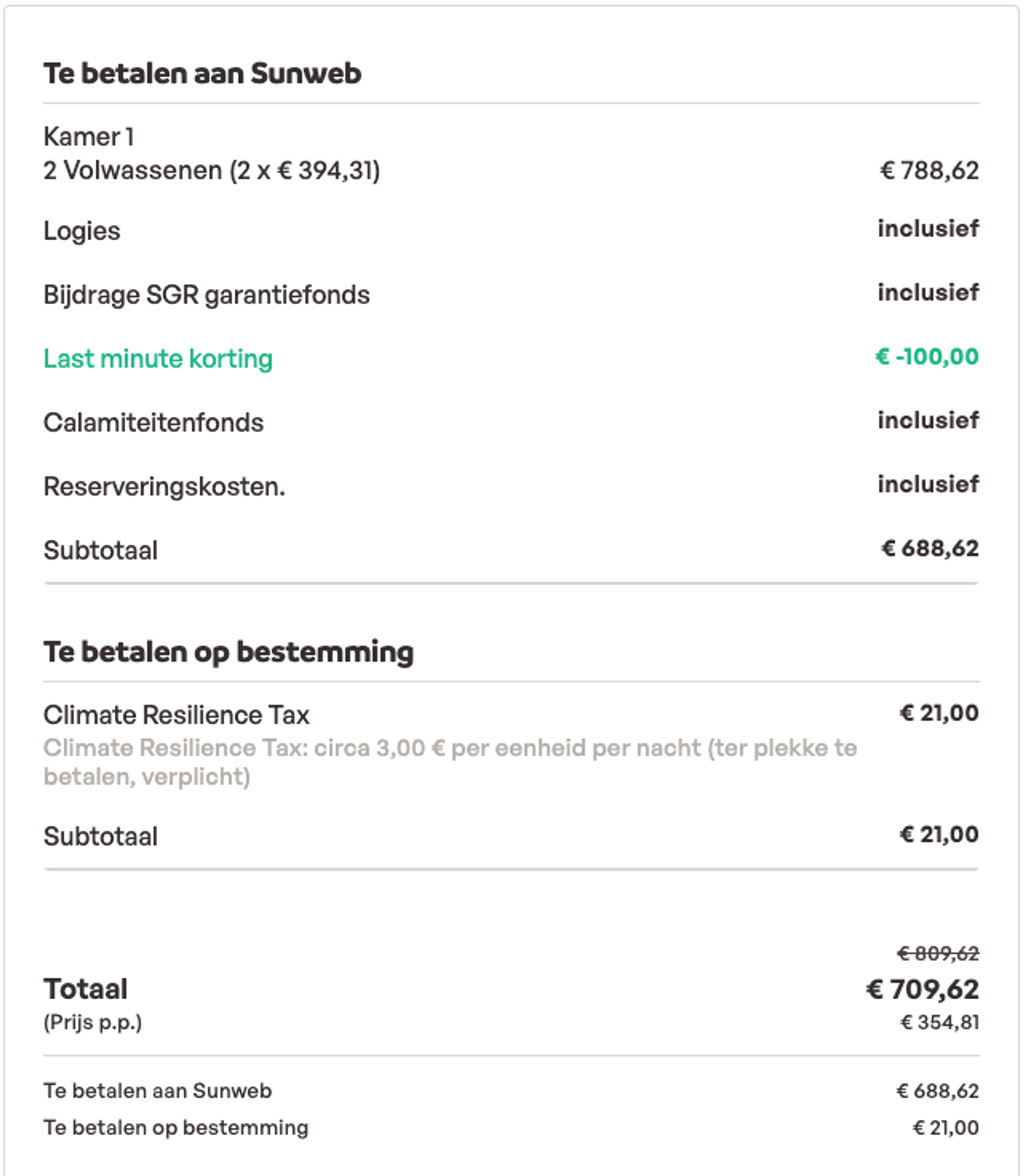 Boekingsvoorbeeld
