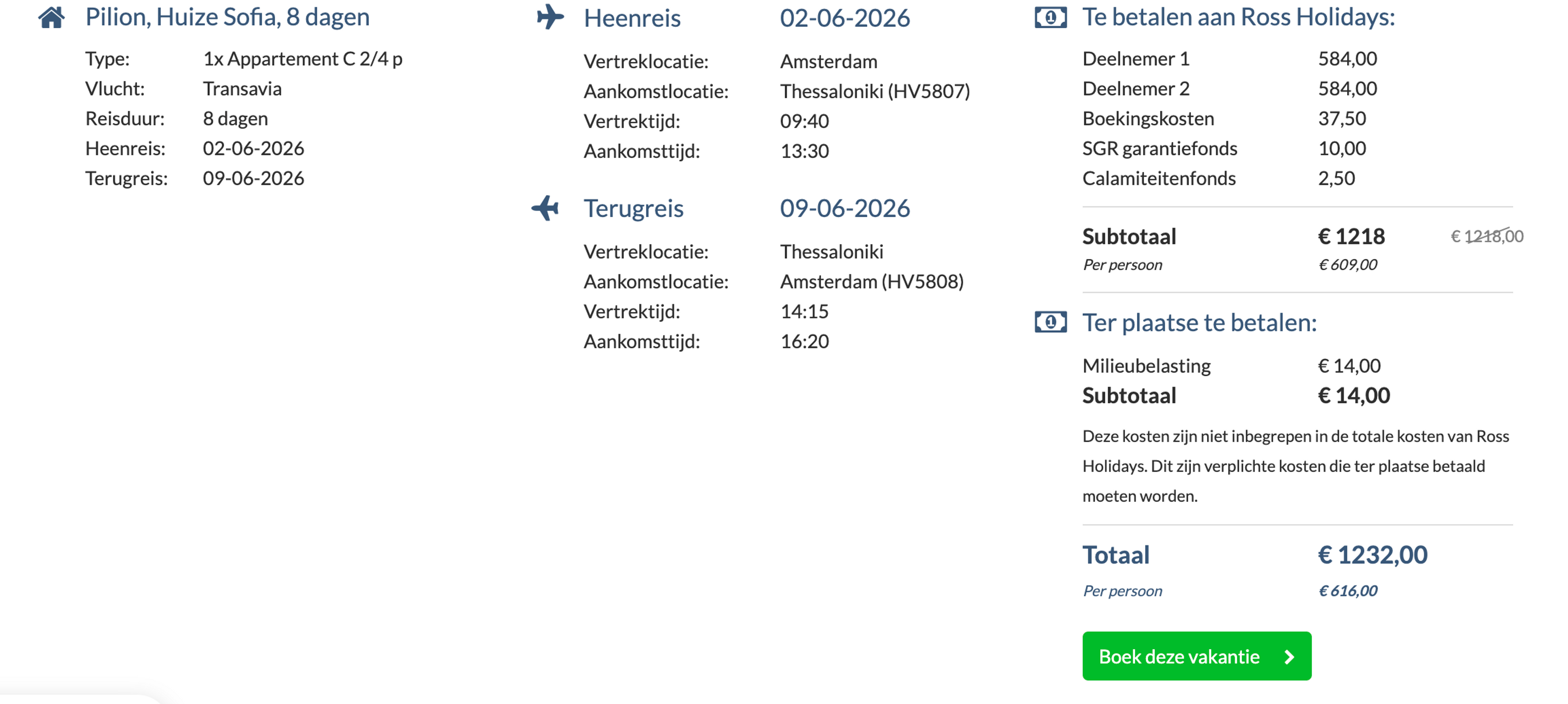 Boekingsvoorbeeld