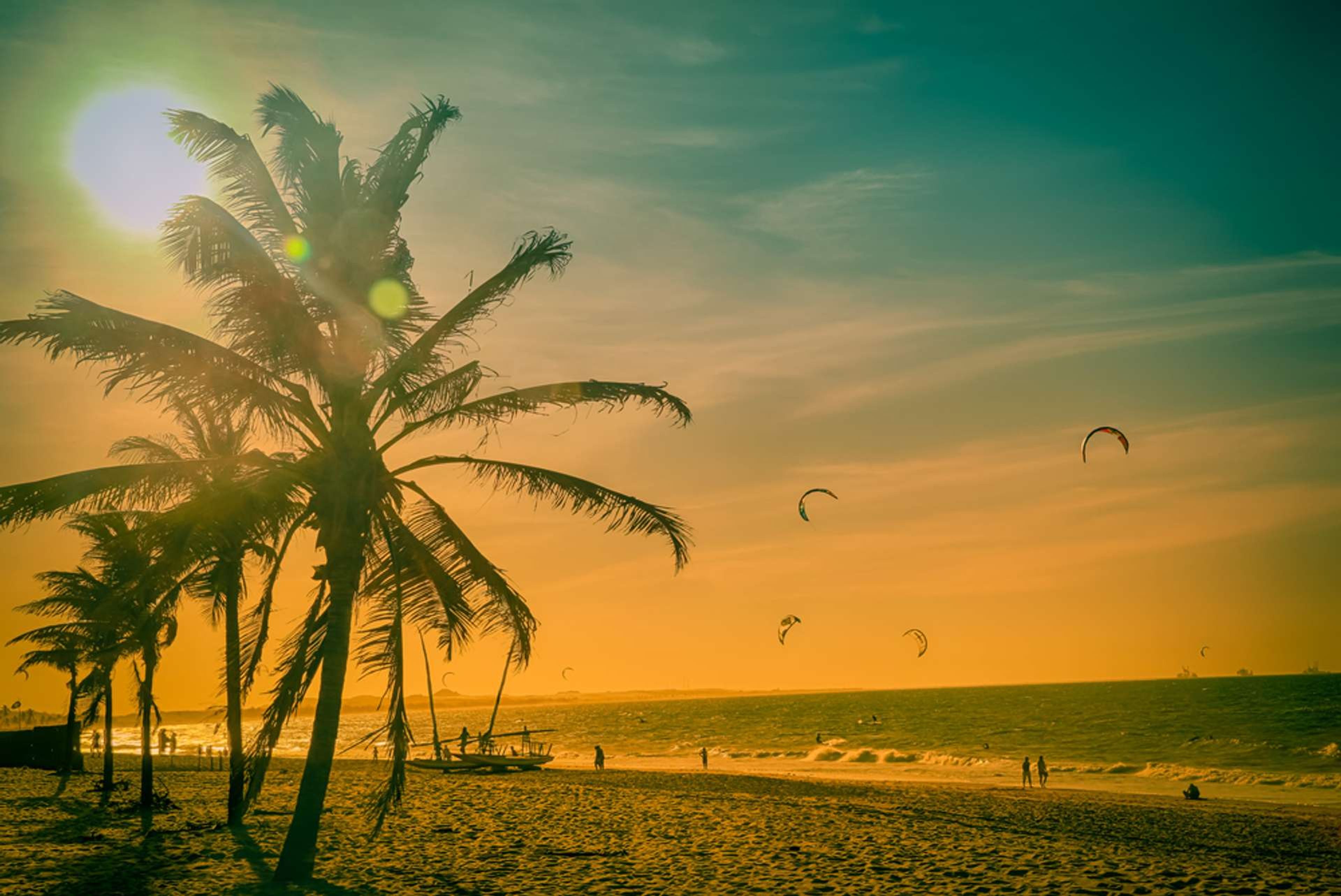 Brazilië Fortaleza strand met zonsondergang