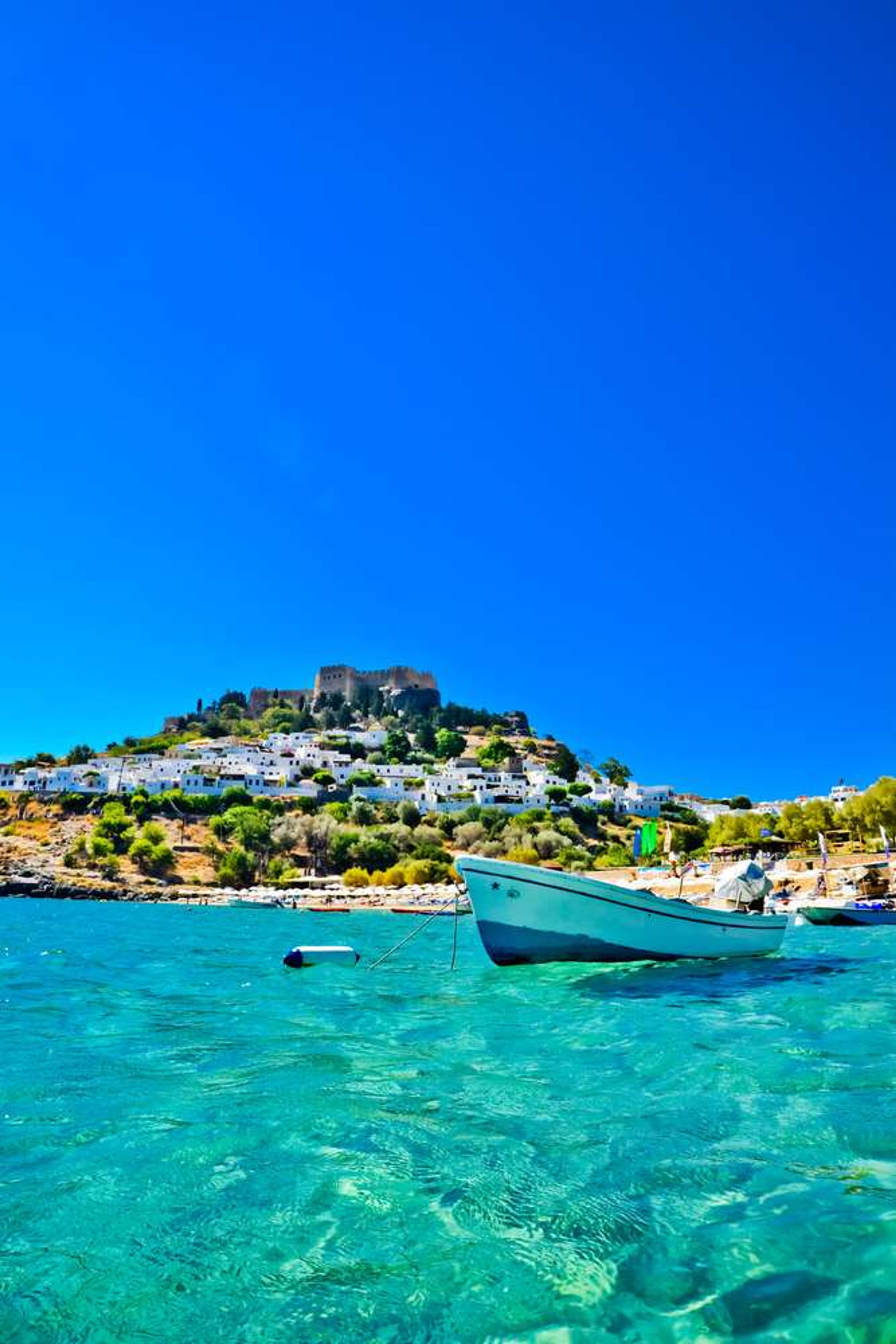 Griekenland Rhodos boot aan kust