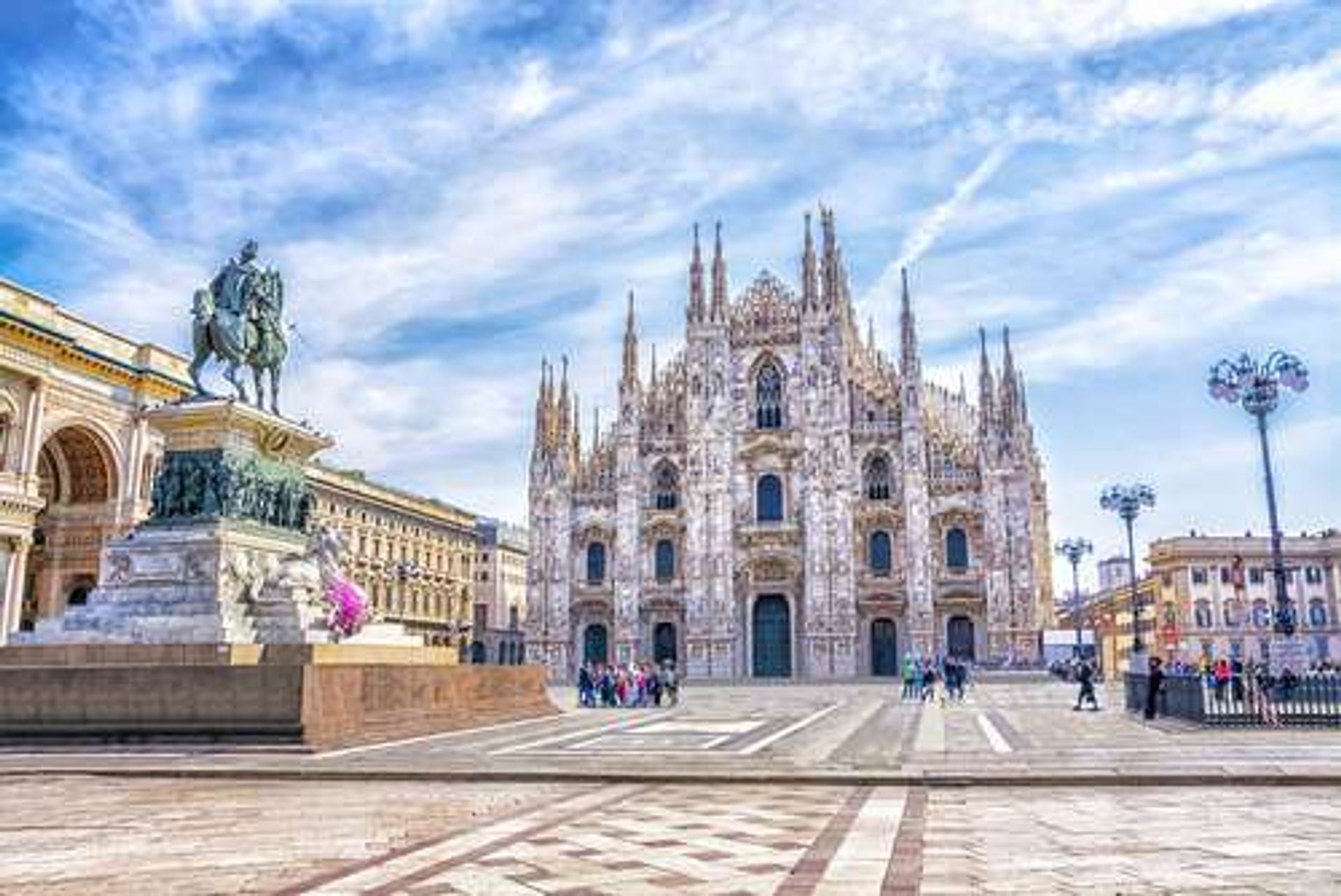 Italië Milaan Piazza Duomo Cathedral Duomo di Milano