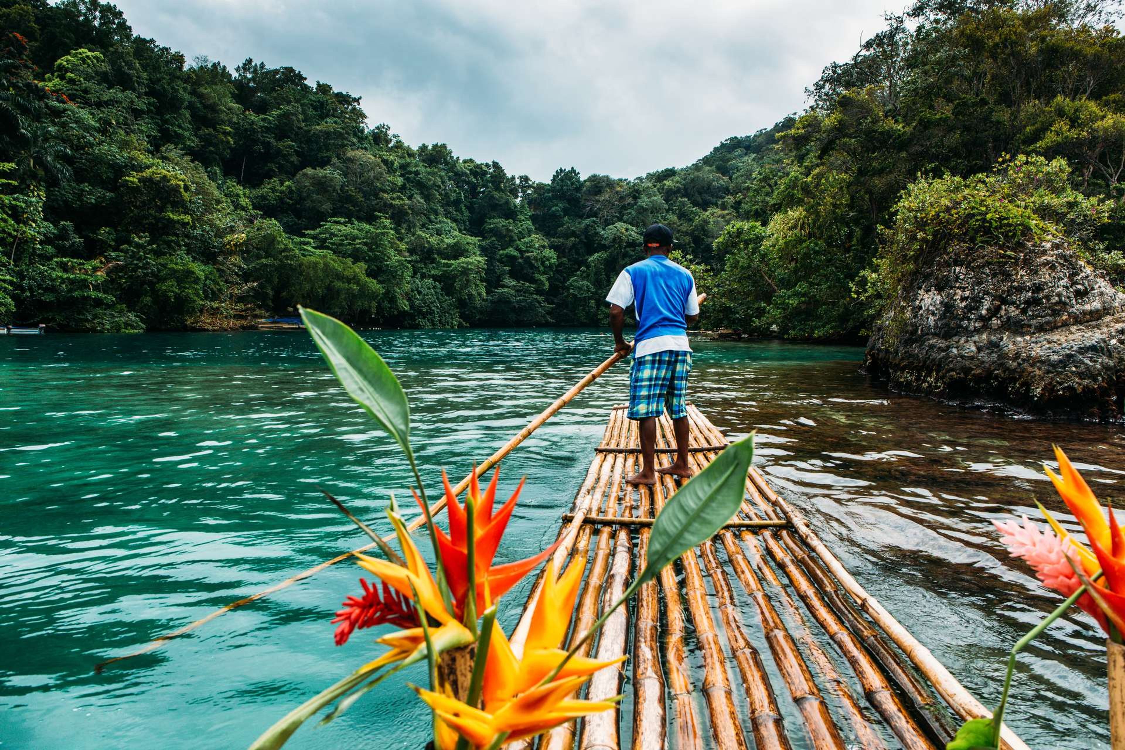 Jamaica Bamboo ride in blue lagoon