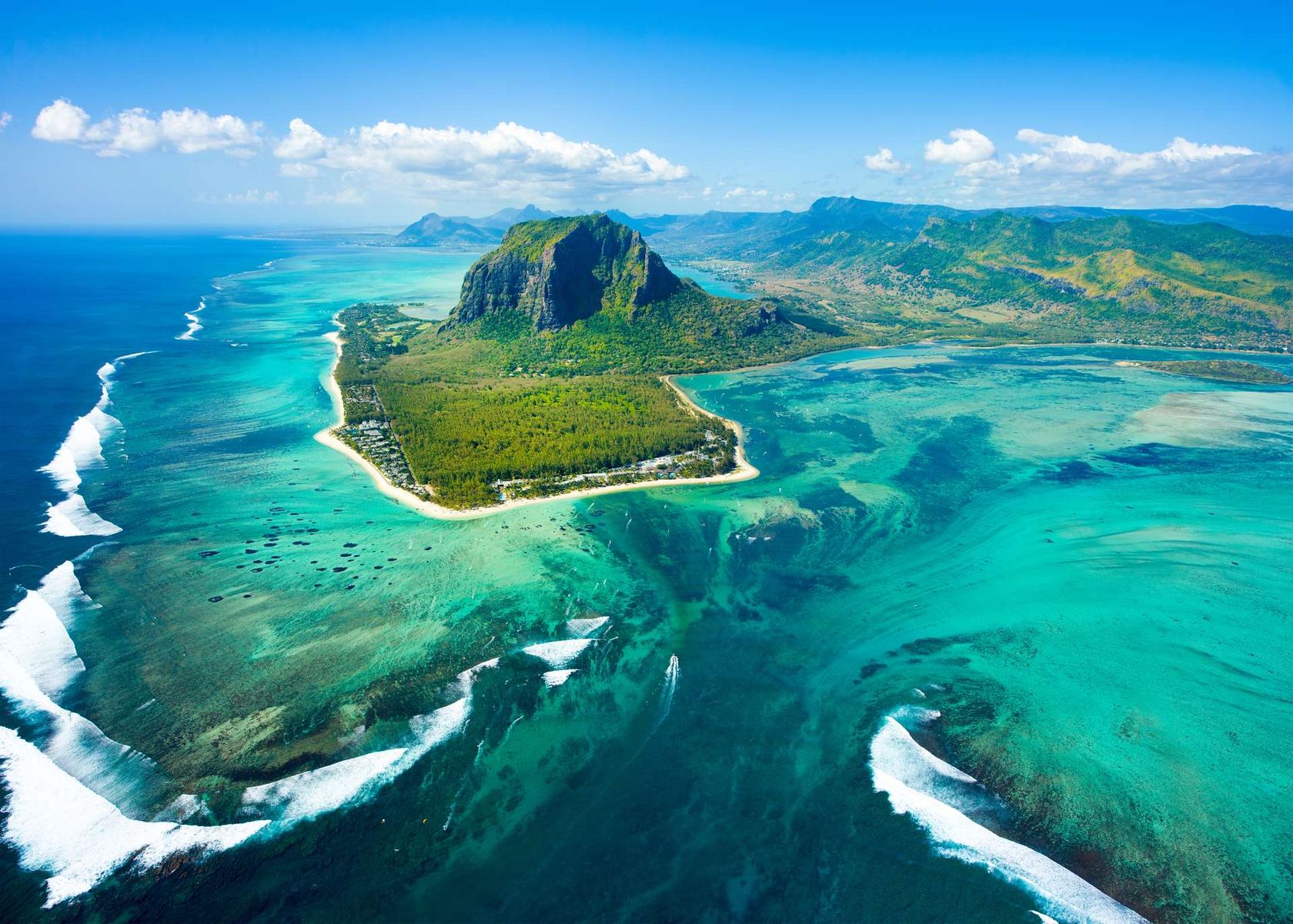 Mauritius panoramisch utizicht lagoon