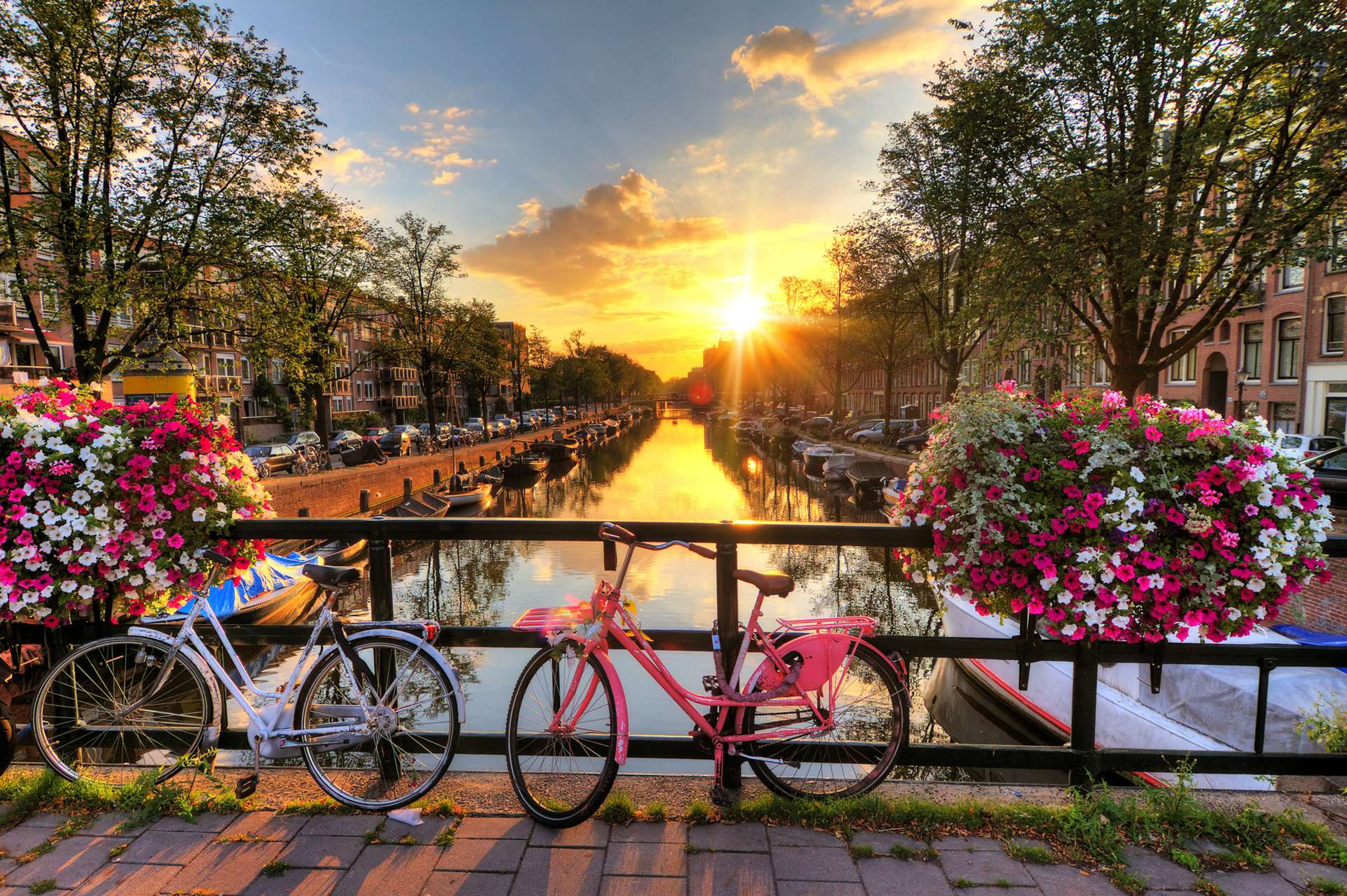 Nederland Amsterdam fietsen op brug1