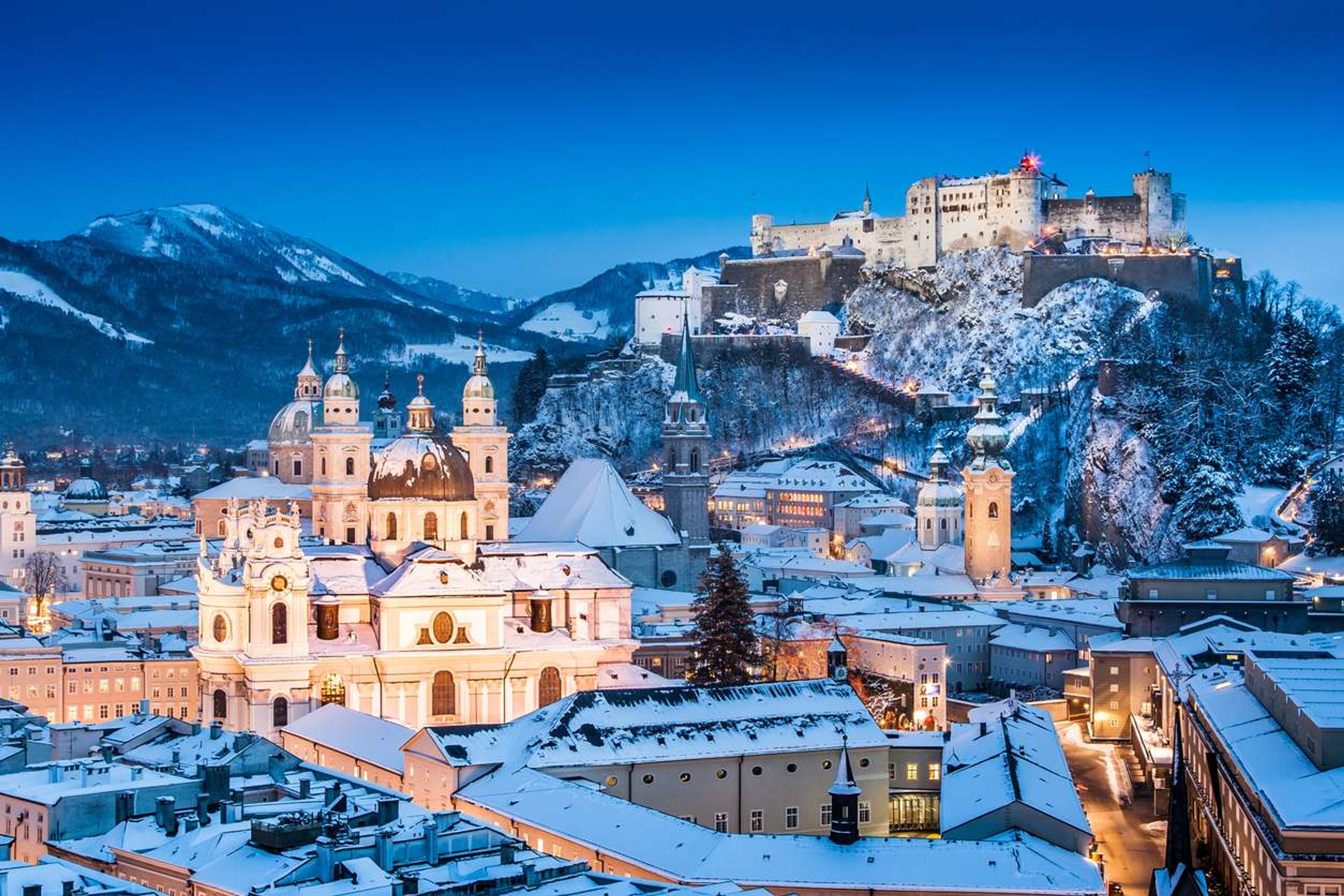 Salzburg winter sneeuw