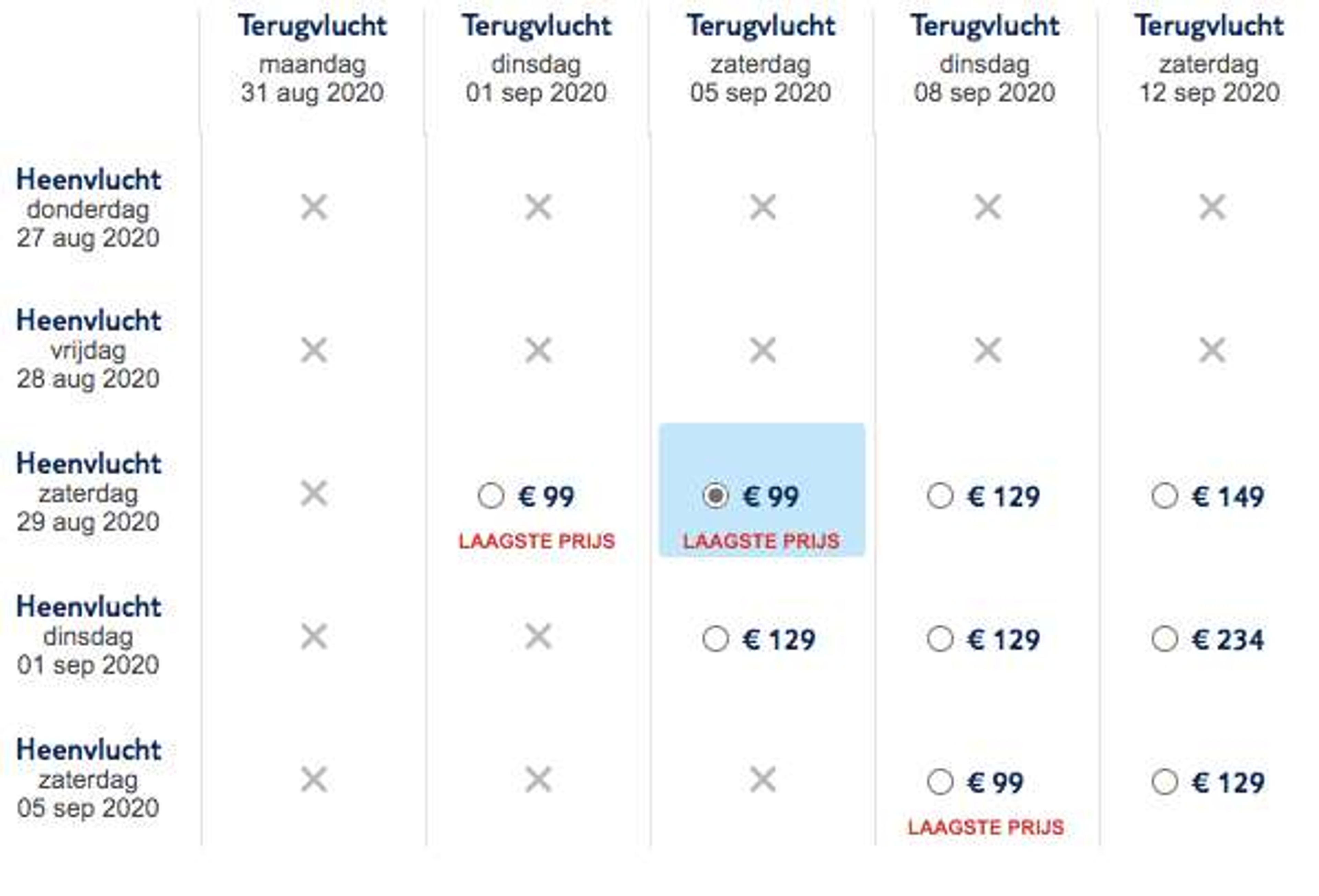 Boekingsvoorbeeld