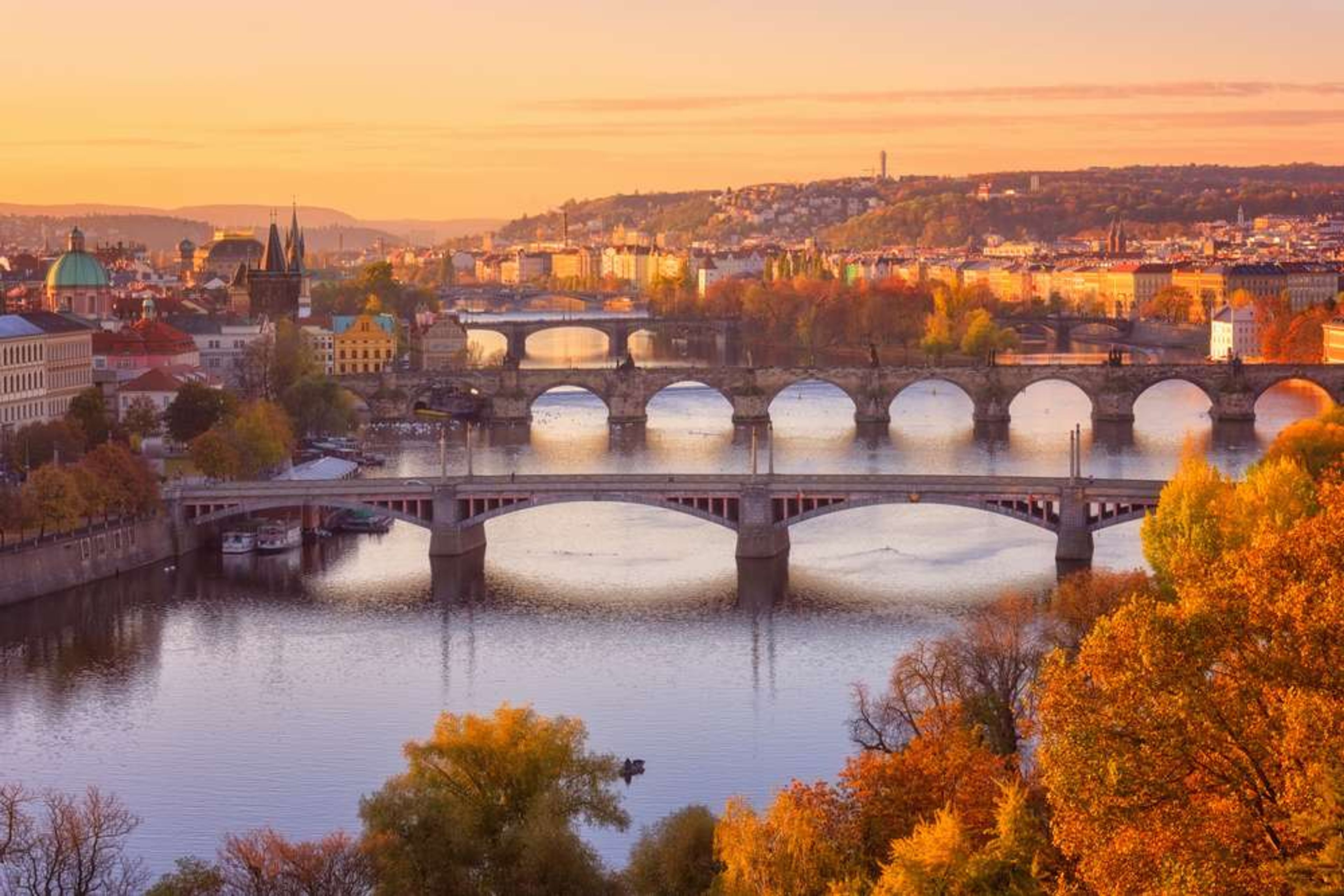 Tsjechië Praag Vltava river Letna park