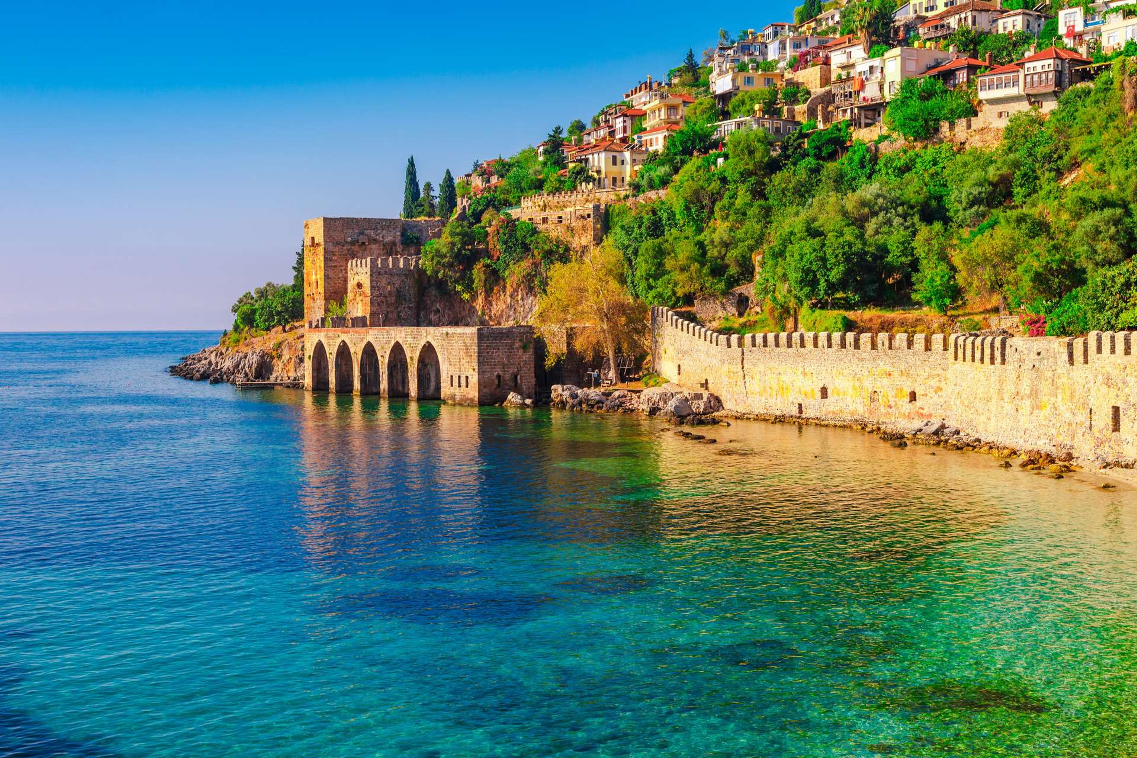 Turkije Antalya Alanya peninsula Kizil Kule tower