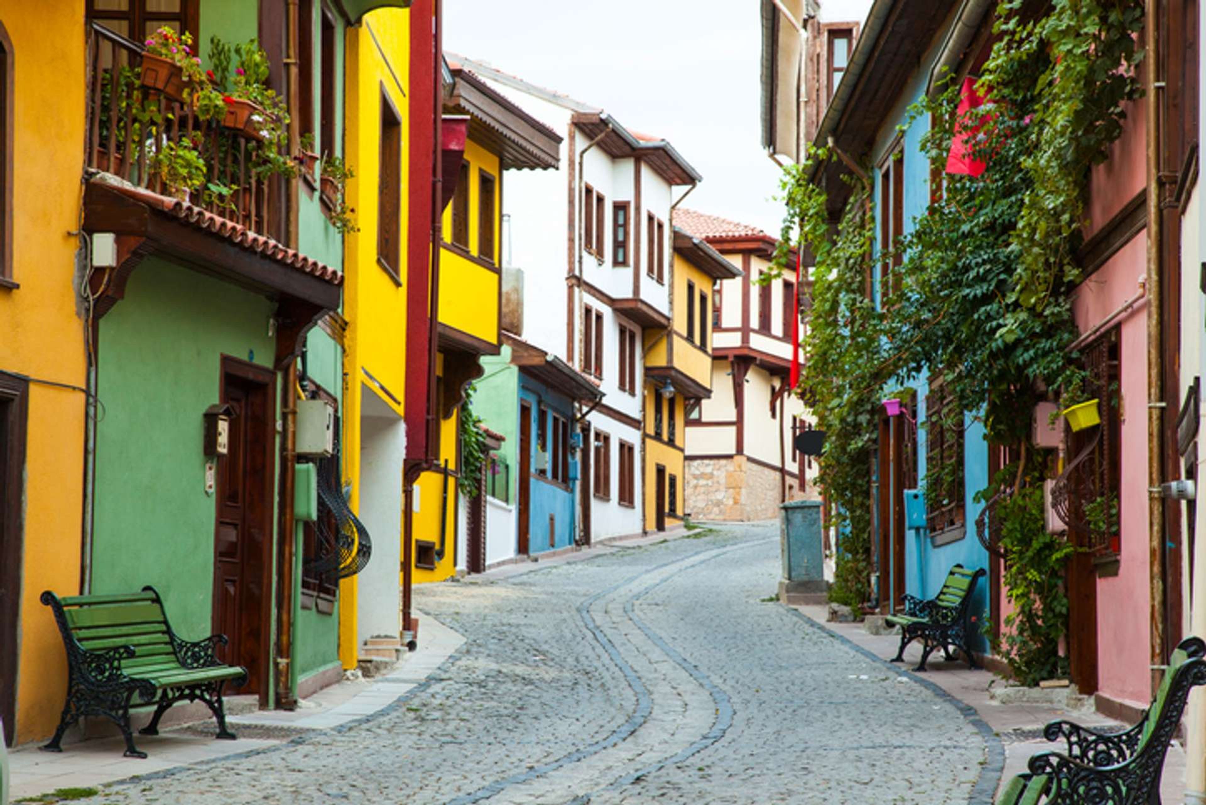 Turkije Odunpazari, Eskisehir Colorful old houses