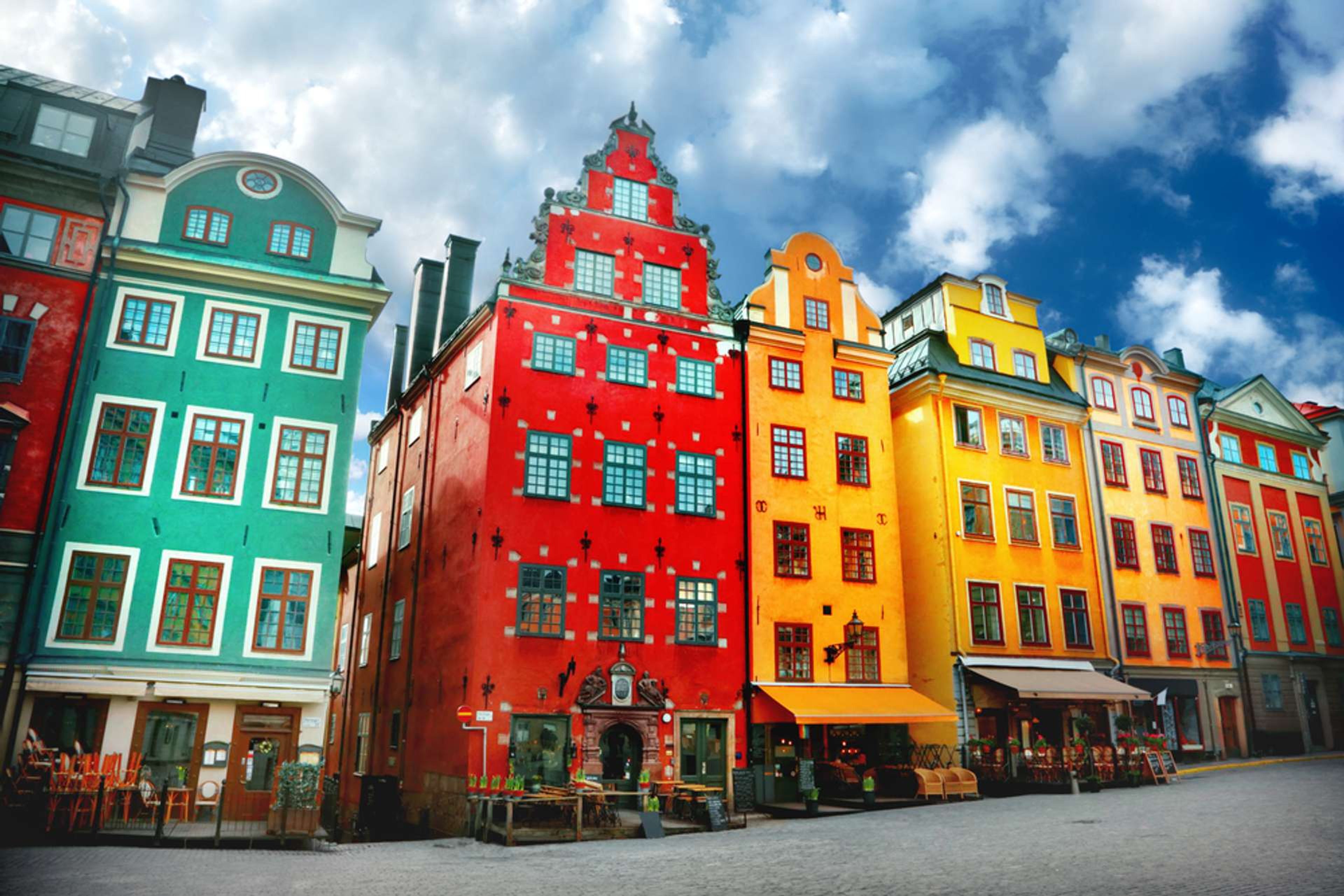 Zweden Stockholm Kleurrijke huizen1